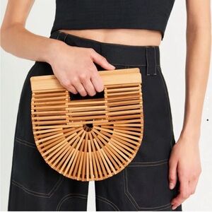 Cult Gaia Mini Bamboo Clutch Handbag